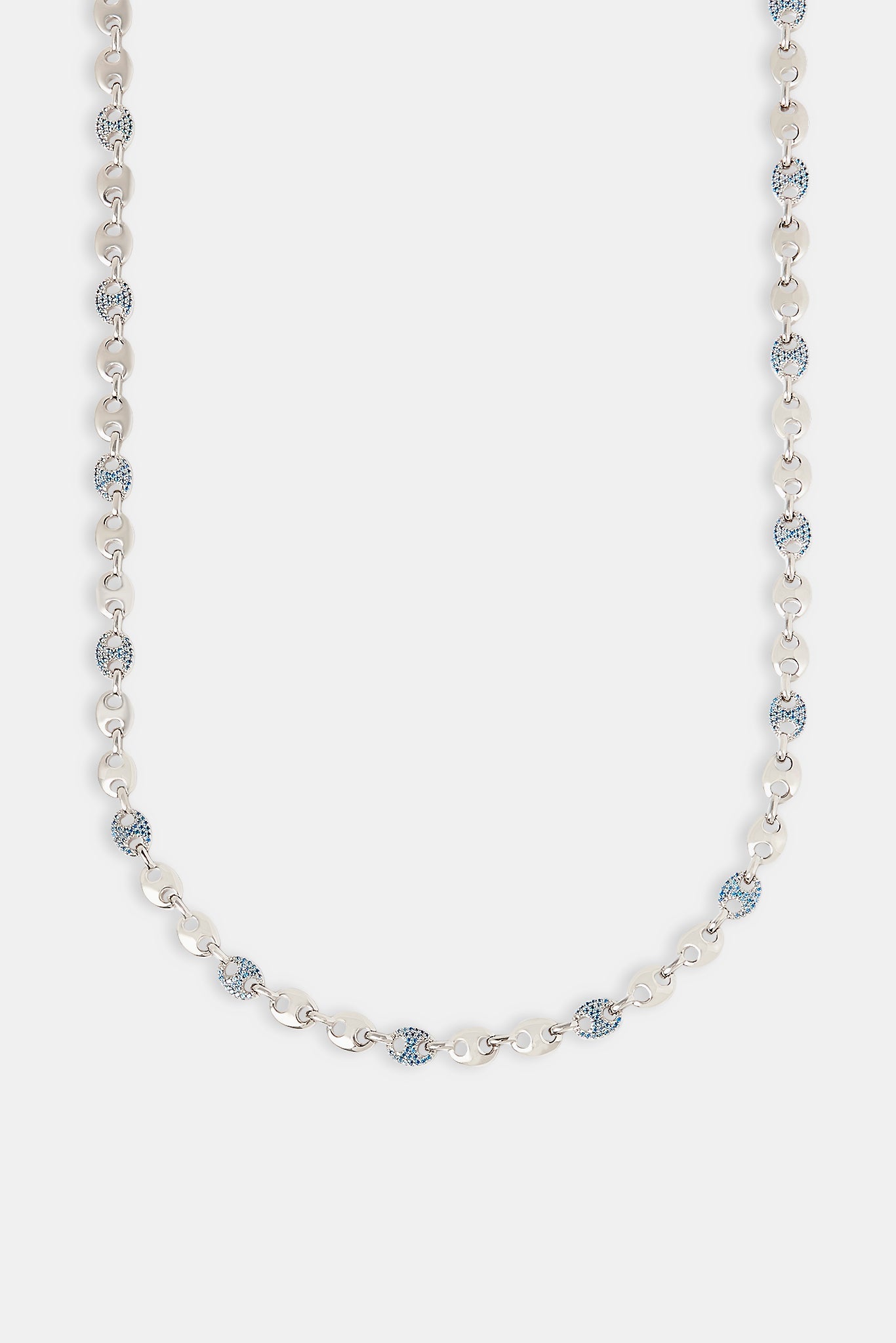 Light Blue Iced & Polished Coffee Bean Chain - 6mm